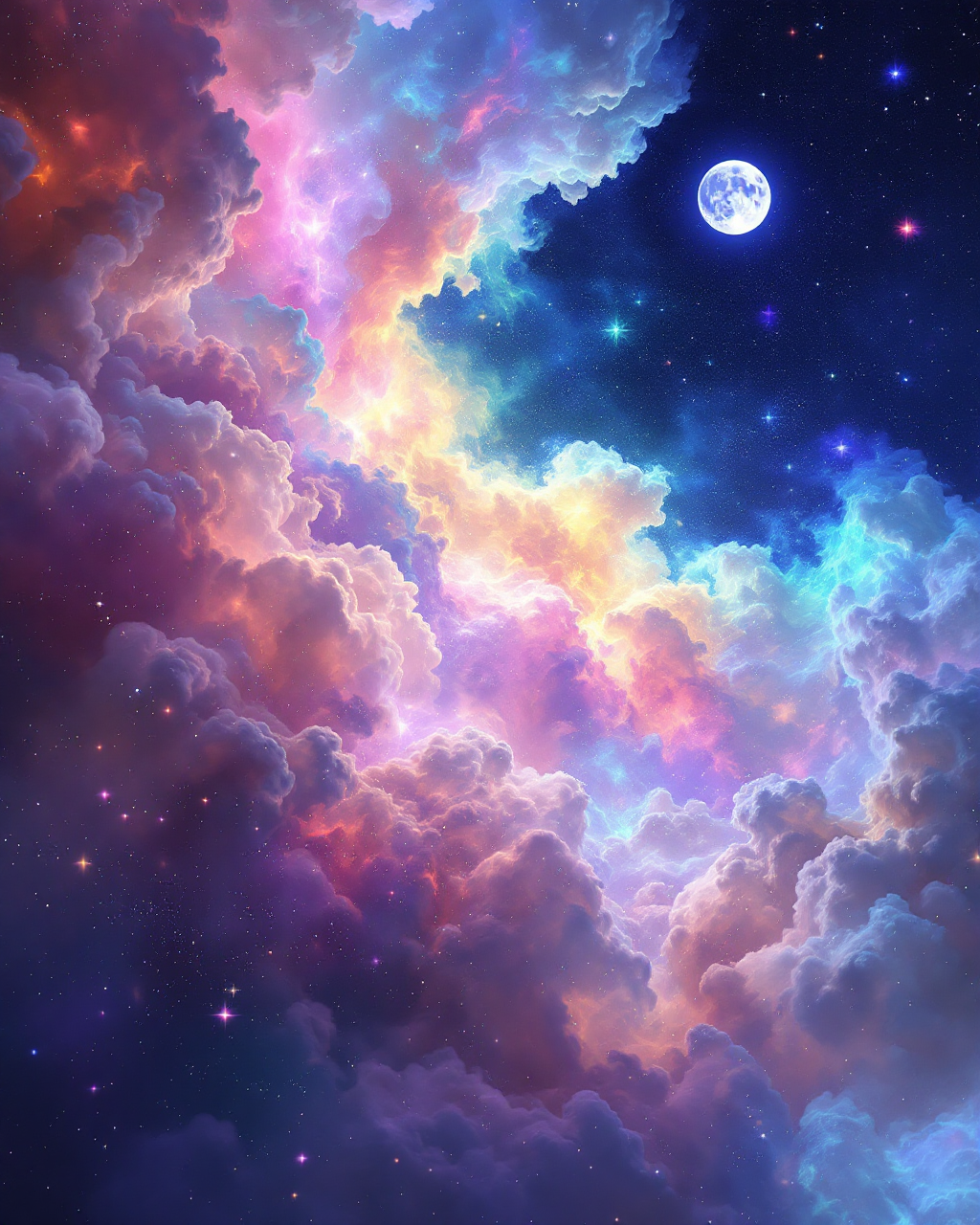 Holographic Cosmos Prints | Celestial Alien-Core Wall Art